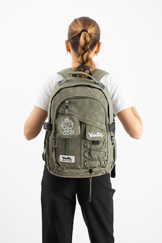Ventis Qualty Okul Çantası Su Geçirmez Klinkır Kumaş Unisex Sırt Çantası Model 9b Haki