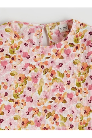 Lc Waikiki Pembe Çiçekli Kız Çocuk Elbise