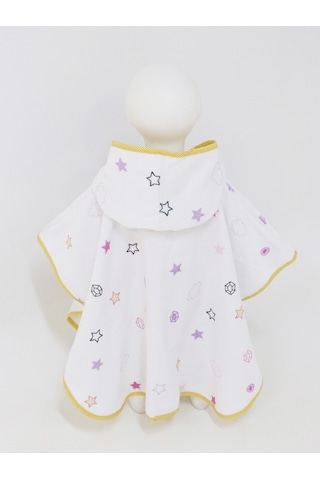 Airycot Unicorn Desenli Çocuk Panço Havlu Beyaz