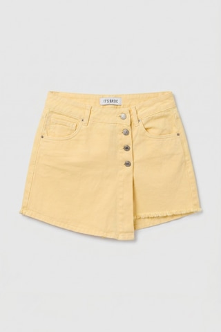 Itsbasic Kadın Light Sarı 6s6-108 Denim Şort Etek