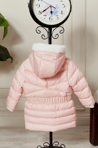 Kız Bebek Kapüşonlu Kışlık Mont 51333 Pembe