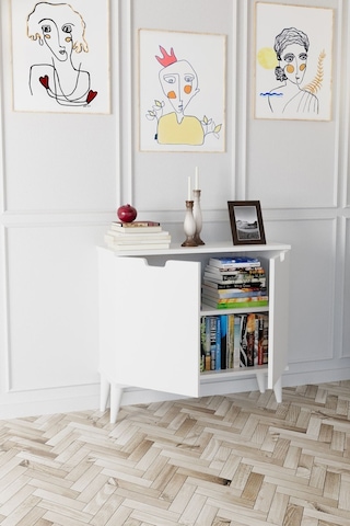 Elegant 2 Kapaklı Dekoratif Konsol Beyaz