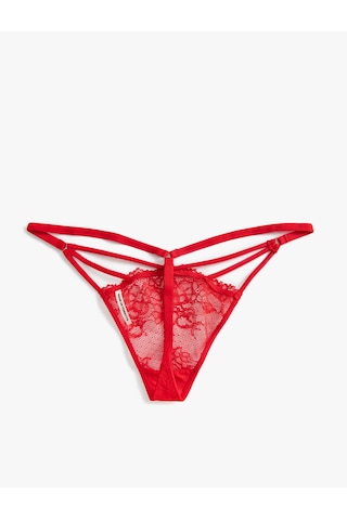 Koton Dantelli String Külot Çiçekli Biye Detaylı Kırmızı 3slk30068mk
