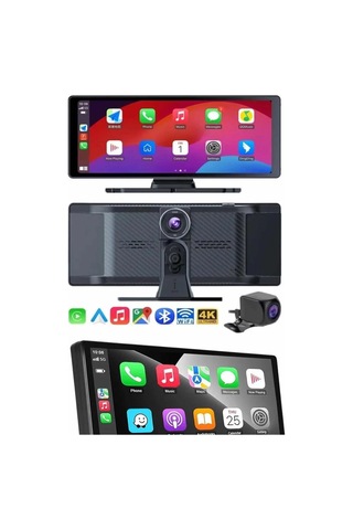 Hepsi 4k 10.2 İnç Çift Kameralı Araç Multimedya Ekranı Carplay Kablosuz Tüm Cihazlara Uyumlu Najmaddin