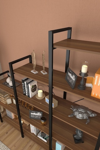 Wood House Kardelen Merdiven Kitaplık - Ceviz