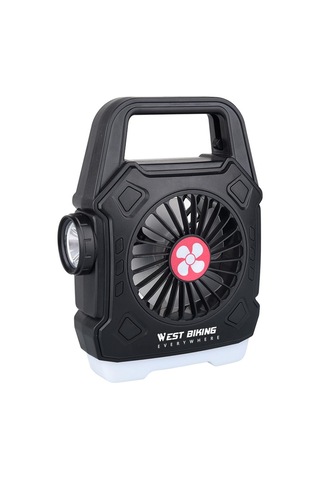 Çok İşlevli Kamp Fanı Açık Hava Taşınabilir Hafif Hızlı Şarj El Lambası Elektrikli Fan Siyah