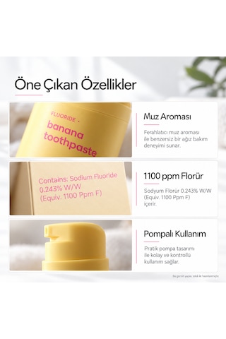 Yues Muz Aromalı Diş Macunu Florürlü Pompalı 60 G Gs-009f Beyazlatma