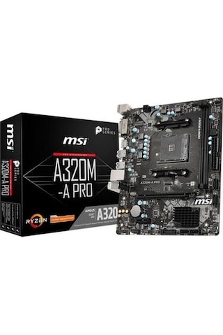 Msi Amd A320m-a Pro Ddr4 3200 Oc Dvı Hdmı Glan Am4 Usb3.2 Matx