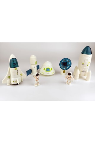 Uzay Aracı Seti, 2 Astronot, Uydu, Uydu Yer İstasyonu - Oyuncak Uzay Kapsülü, Uzay Roketi, Uzay Mekiği 01