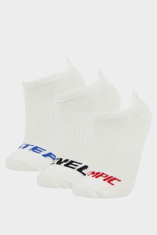 Defacto Erkek Çocuk 3lü Pamuklu Kısa Spor Çorap F4696a8nswt1 Beyaz