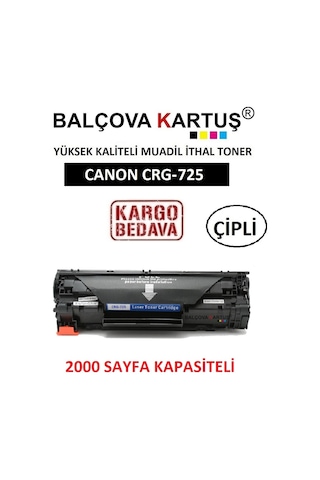 Canon I-Sensys Lbp-6020B Yazici Için 2000 Sf Crg-725 Uyumlu Toner