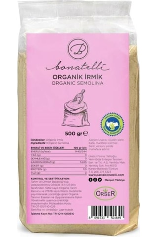 Bonatelli Organik İrmik 500 G