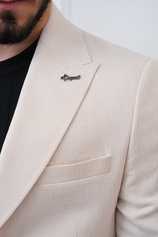 Dupont Classics Dupont Slim Fit Sivri Yaka 6 Drop Çift Yırtmaç Keten Blazer Ceket - Nefes Alabilen Hafif Erkek Ceket Sarı