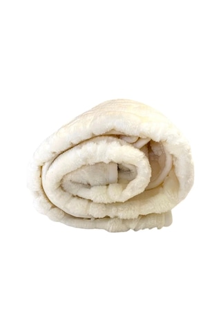 Kuzum Bebe Premium Kabartmalı Peluş Bebek Battaniyesi Krem Not. Mevsimlik Incedir. Krem