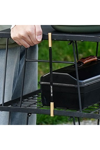 Dolıty Açık Hava Izgara Masa Sabitleme Çubuğu Kamp Masası Siyah Altın Çok Renkli