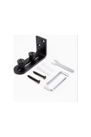 Vkemall Eısen-zb02l Tipi Depo Kapısı Kayar Koruması - Tırmanmaz, Dairesiz, Çift Tekerlekli Toprağa İlişkin Metal Aksesuarlar Siyah