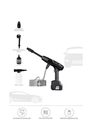 Vothoon VTN-01 Akülü Şarjlı Yüksek Basınçlı  Yıkama Makinesi