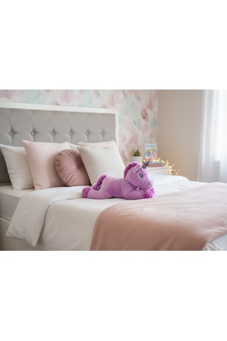 Merty Avm Premium Kalite Peluş Unicorn Tek Boynuzlu At - Dolgun Yapılı Hediye Oyuncak Mor