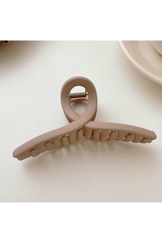Mandal Toka İthal Ürün Fiyonk Büyük Boy 13 Cm Mat Vizon Saç Tokası Kahverengi
