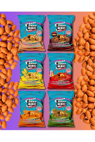 Çıtır Kaplamalı Soslu Yer Fıstığı Fırınlanmış Atıştırmalık Kuruyemiş 6 Adet 240 G