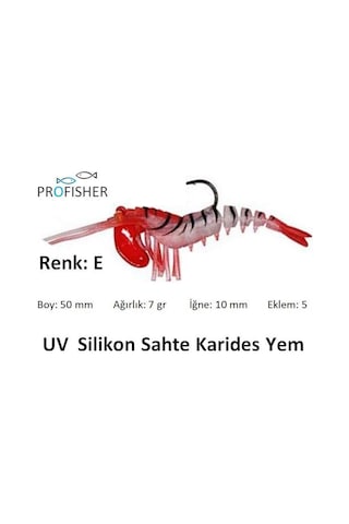 PROFISHER TPR Fosforlu Silikon Sahte Yem 5 cm 7 gr 5 Eklem-E
