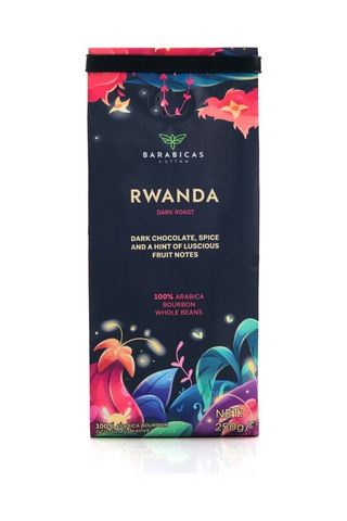 Barabicas Rwanda 100% Arabica Bourbon Dark Roast Çekirdek Kahve 250 G