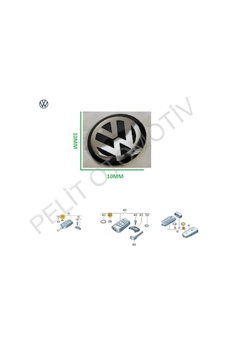 Volkswagen Anahtar Logosu 1 Adet 10mm 3c0837891 Siyah