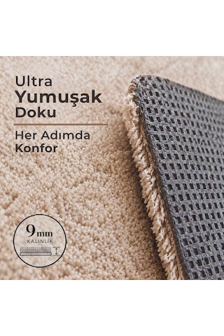 Queen 80x120 cm Bej Paspas | Kaymaz, Ultra Yumuşak ve Hızlı Emici | Banyo, Mutfak, Antre Çok Amaçlı Kullanım