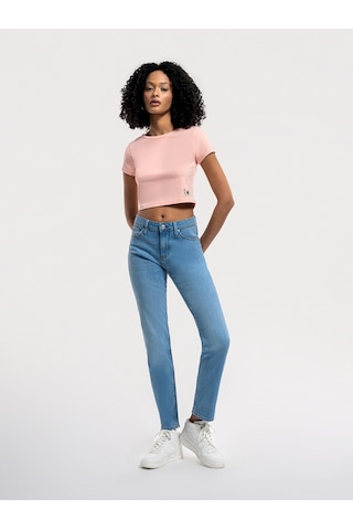 Crop Kadın Tshirt K.kol Pembe