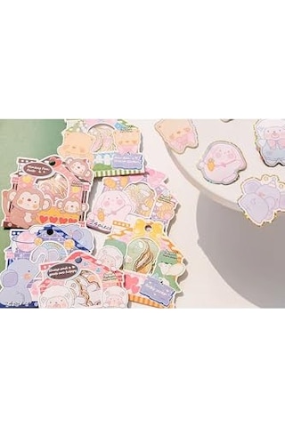 Sevimli Tavşan Temalı 24 Adet Sticker Seti Bullet Journal