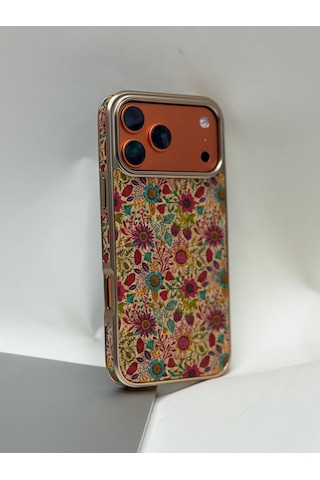 Apple iPhone Uyumlu 17 Pro Max Tuval Kılıf - Egzotik Lotus Desenli Sanatsal Koruyucu 06
