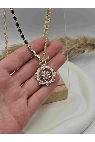 14k Mikron Altın Rodyum Kaplama Fortune Kolye Altın