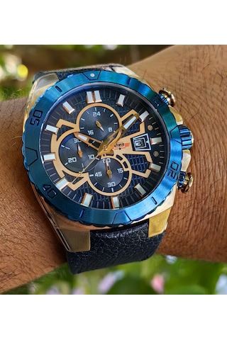 G-force Js15 Orjinal Miyota Mekanizma Lacivert Erkek Kronograf Kol Saati Lüks Kutulu Rose Gold - Lacivert