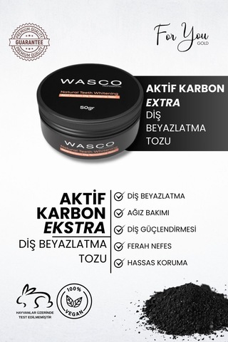 Aktif Karbon Diş Temizleme Tozu 50 Gr Extra Beyazlatıcı Diş Tozu + Nane 92179400