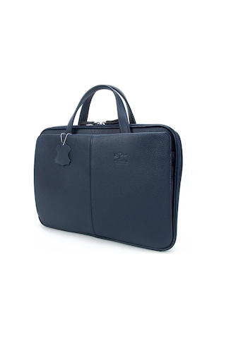 Erkek Laptop & Evrak Çantası Hakiki Dana Deri Lacivert 9091-l-130451 Siyah