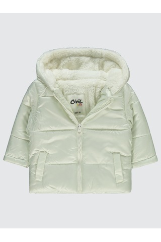 Civil Baby Kız Bebek Kapüşonlu Mont 6-18 Ay Ekru Ekru