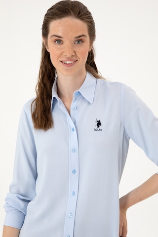 U.s. Polo Assn. Kadın Açık Mavi Gömlek Desenli 50316429-vr003 Acık Mavı