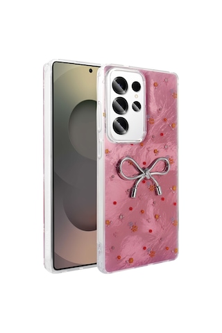 Galaxy S25 Ultra Uyumlu Uyumlu Kılıf Kamera Korumalı Figürlü Zore Ponti Silikon Kapak - Açık Pembe AÇIK PEMBE