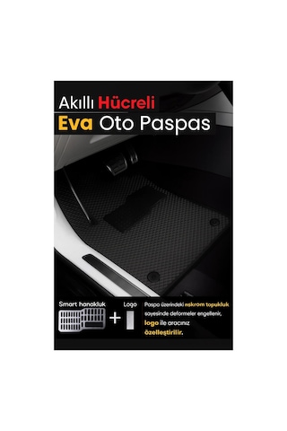 Dacia Spring 2021 2025 Comfort Uyumlu Eva Oto Paspas Siyah Metal Topukluklu Tam Set