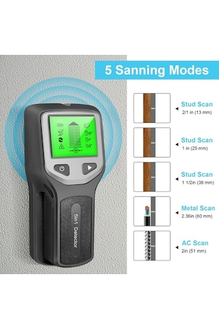 Pazly Profesyonel 5'li Tarayıcı Hlw330 - Dijital Duvar Dedektörü, Metal, Ahşap Ve Kablo Tespiti