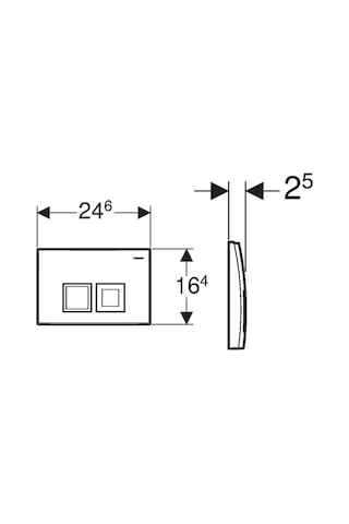 Geberit Delta35 115.135.46.5 Kumanda Paneli Çift Basmalı Mat Krom
