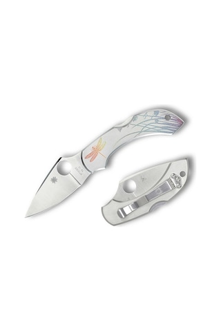 Spyderco Dragonfly Tattoo Stainless Plainedge Kamp Çakı Gümüş