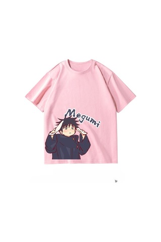 Flood Of Style Anime Desenli Unisex Bay Tişört Jujutsu Hattı Fushiguro Megumi Beyaz