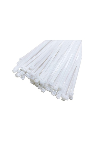 Kablo Bağı- Plastik Kelepçe - 3.6 X 300 Mm - Cırt Kelepçe Beyaz 1