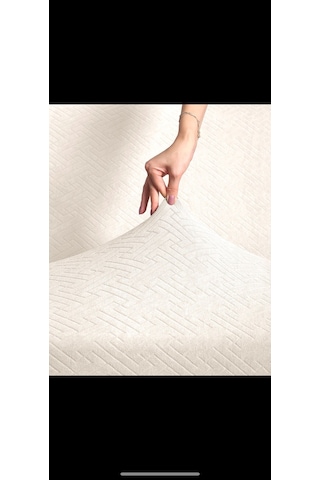 Krem 3+3 Koltuk Örtüsü Çekyat Kanepe Kılıfı Lastikli Esnek