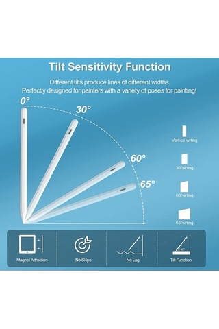 Didadodo İpad Uyumlu 2018-2021 Manyetik Kalem - Hassas Basınç Duyarlı, Yanlış Dokunma Önleyici