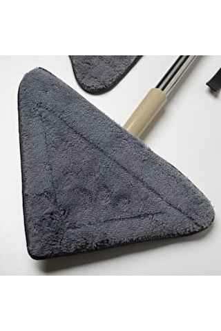 2 Farklı Bezli Teleskopik Üçgen Camsil Duvar Yüzey Cam Silme Aparatı Mop Mikrofiber