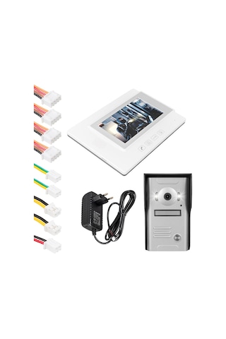 Powermaster 37m 1 Daire 7 İnç Görüntülü Diafon Kapı Zili Diyafon Interkom Akıllı Ev Güvenliği Sistemi