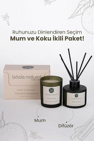 Timeless Moments Amber & Blossom Soya Mumu Ve Çubuklu Oda Kokusu