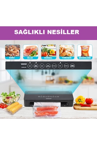 Küchen Pratic VS8010 Ev Tipi Elektrikli Vakum Makinesi + 10 Adet Vakum Poşeti